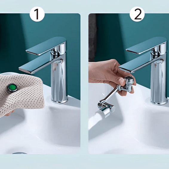 Rotating faucet extension