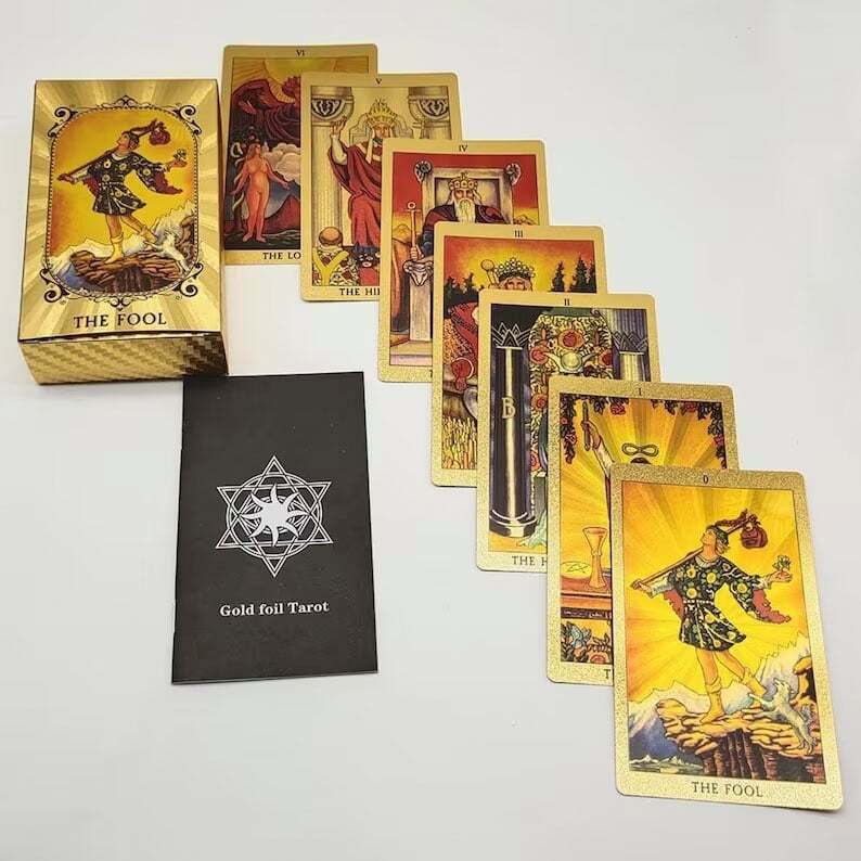 🔮Gold Foil Tarot-78 Tarot Cards